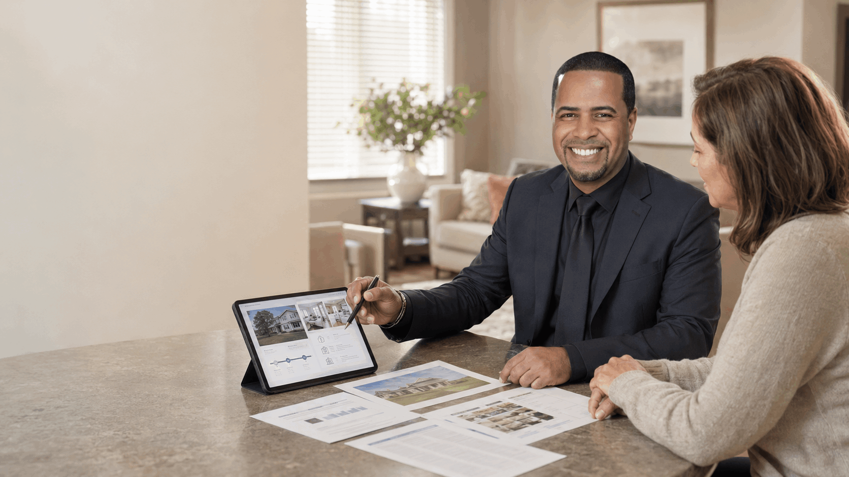 Johnny Rodriguez guiding an executor through an inherited-home sale plan using property marketing, as-is valuation, cleanout, offer comparison, and closing timeline documents.