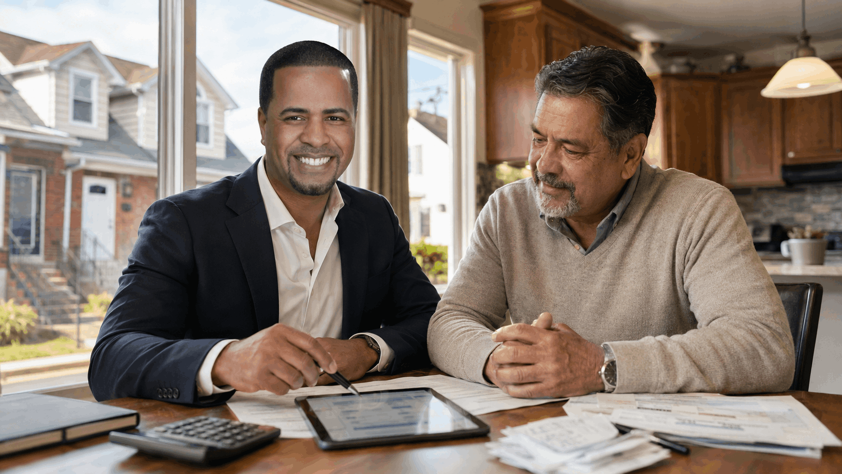 Johnny Rodriguez reviews a North Jersey rental property valuation and tax documents with an experienced landlord.