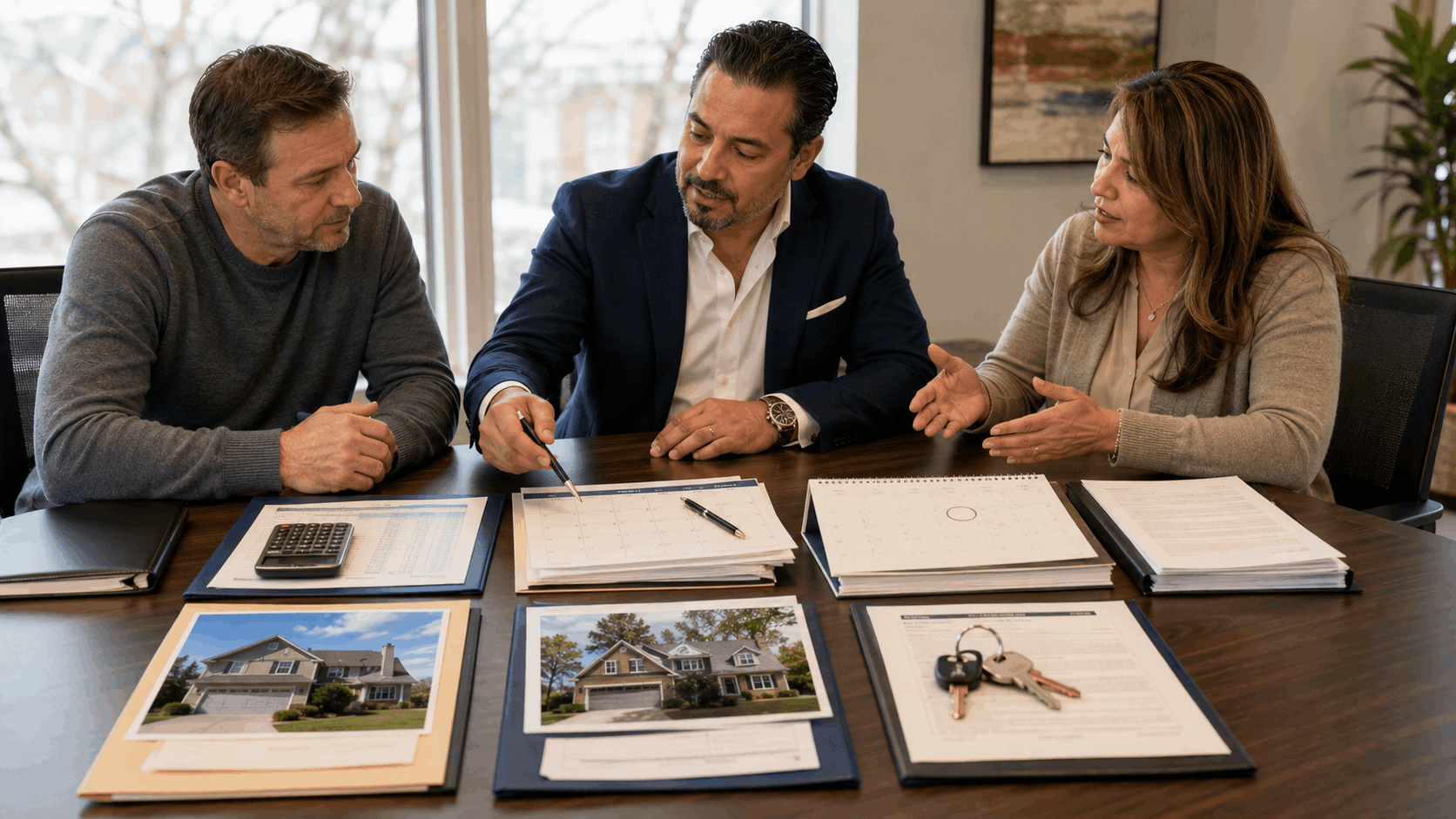 Johnny Rodriguez and a housing counselor review home retention and sale options with a North Jersey homeowner, including loan modification, forbearance, traditional sale, short sale, and deed in lieu.