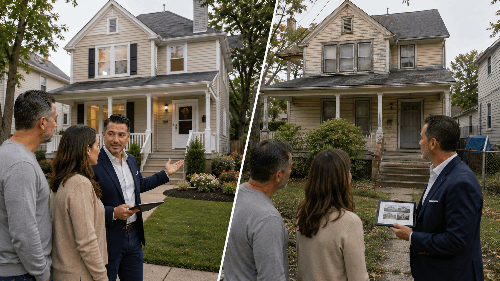 Johnny Rodriguez compares preparing a dated North Jersey home for sale with listing it as-is while reviewing both options with the homeowners.