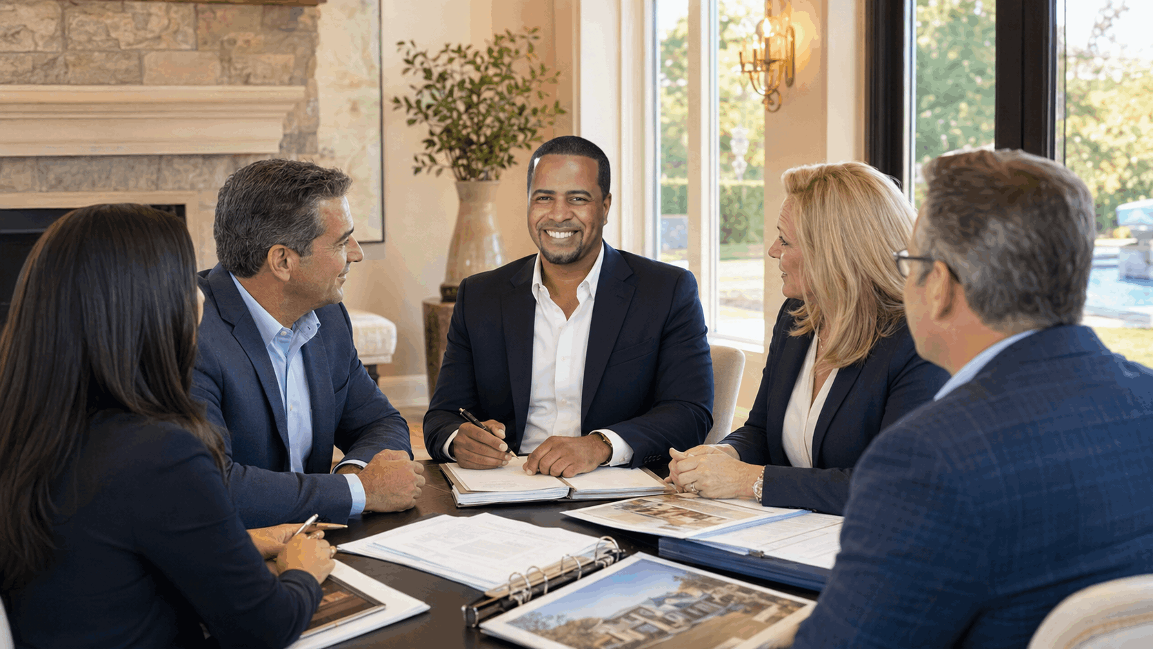 Johnny Rodriguez coordinates a Franklin Lakes luxury property purchase with a buyer, probate attorney, mortgage professional, and estate representative.