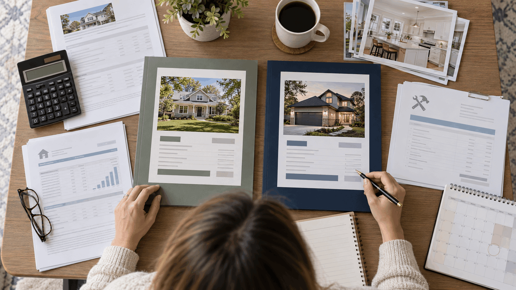 New Jersey homeowner comparing cash sale and as-is listing options using mortgage documents, repair estimates, offers, and estimated net proceeds.