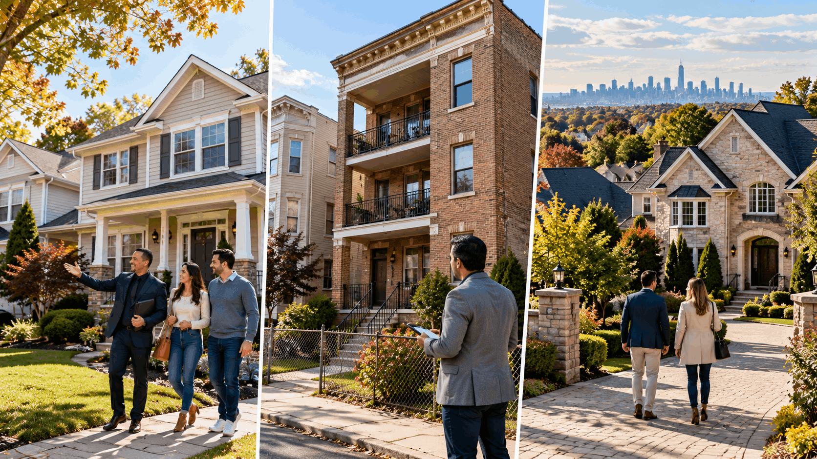 Comparison of North Jersey housing markets showing Clifton homebuyers, a Paterson multifamily property, and a Bergen County single-family home.
