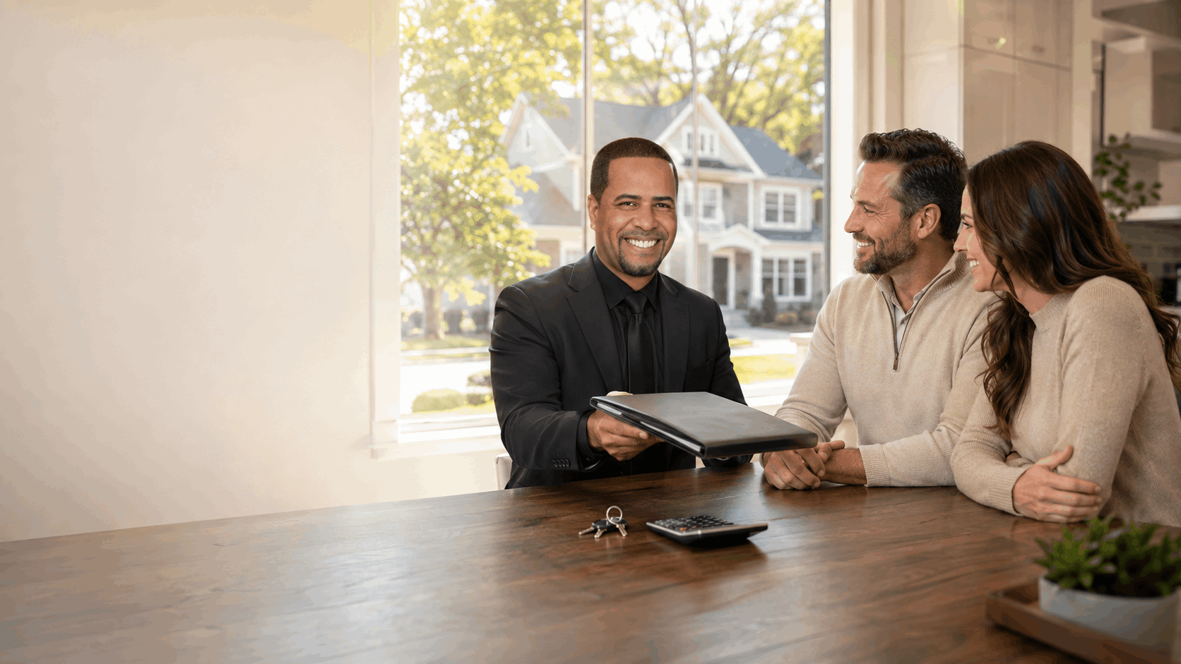 Johnny Rodriguez completing a seller consultation with North Jersey homeowners after reviewing home value, estimated net proceeds, and next steps for selling their property.