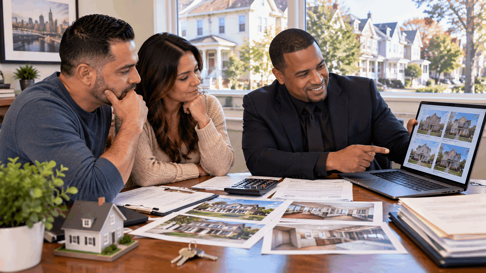North Jersey homebuyers comparing a short sale with traditional listings while reviewing property condition, financing, repair risks, and timing with Johnny Rodriguez.