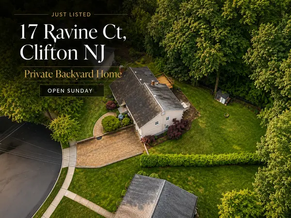 Just Listed Clifton NJ: 17 Ravine Ct Private Backyard Home Open Sunday