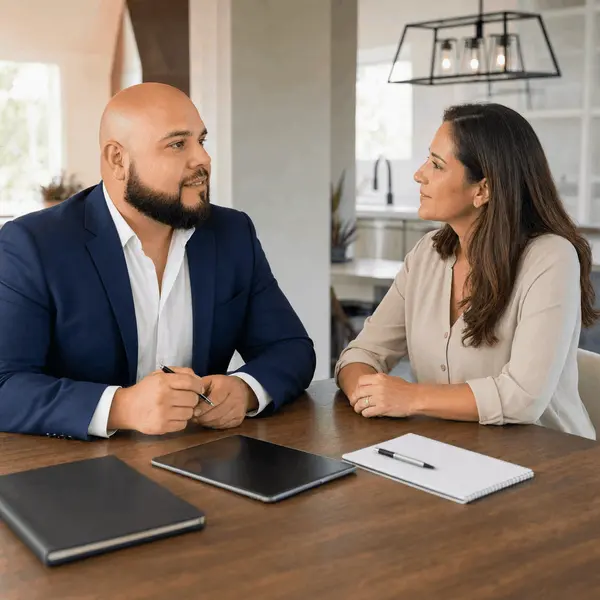 Steven Hernandez having a private conversation with another real estate agent about Real Broker.