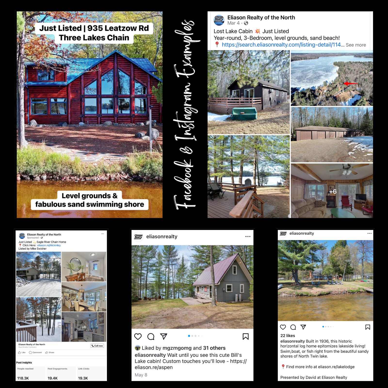 Social Media - facebook and Instagram examples