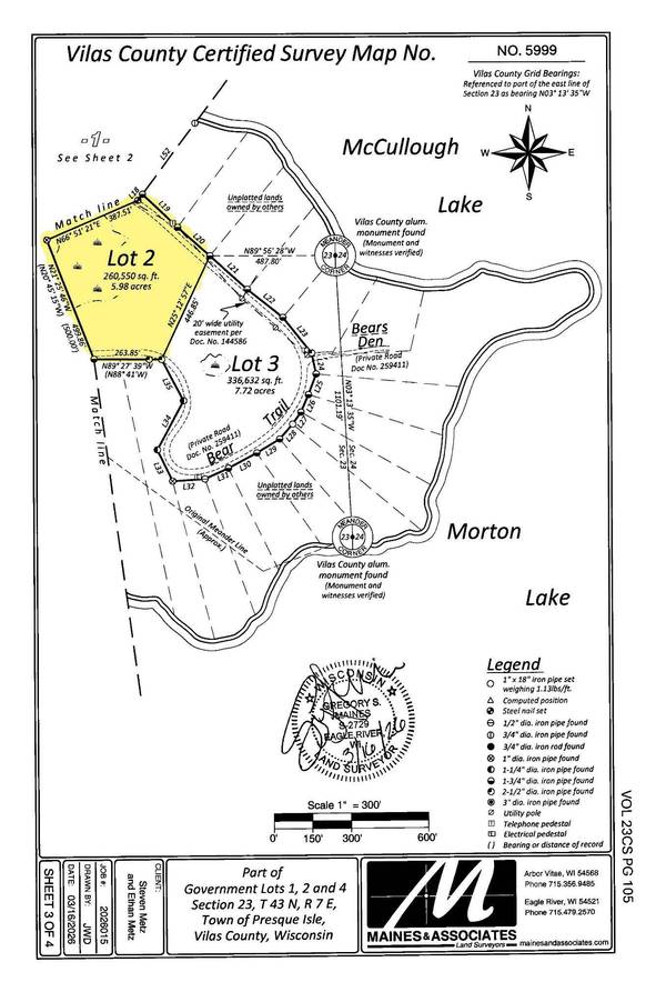 Lot 2 BEAR TRL, Presque Isle, WI 54557
