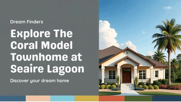 Tour the Coral Townhome Model by Dream Finders in Seaire Lagoon Community in Parrish, FL