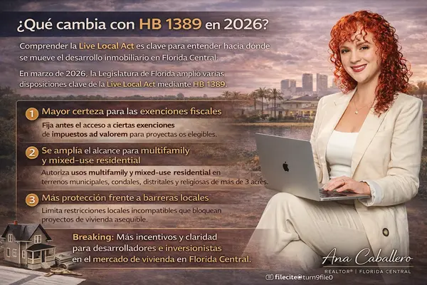 Live Local Act en Florida 2026: qué cambió con HB 1389 y por qué importa en Oviedo, East Orlando y Lake Nona,Ana Caballero Simon
