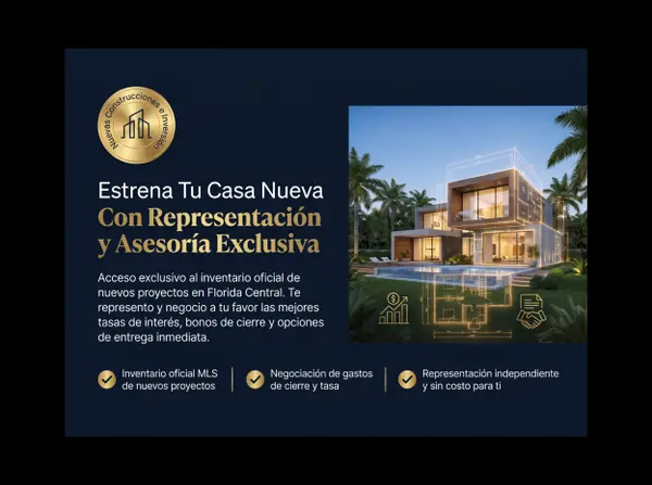 Casas Nuevas Incentivos Gastos de Cierre Compradores Aisquel Alvarez Bienes Raices Realtor Florida Kissimmee Lake Nona Orlando  St Cloud