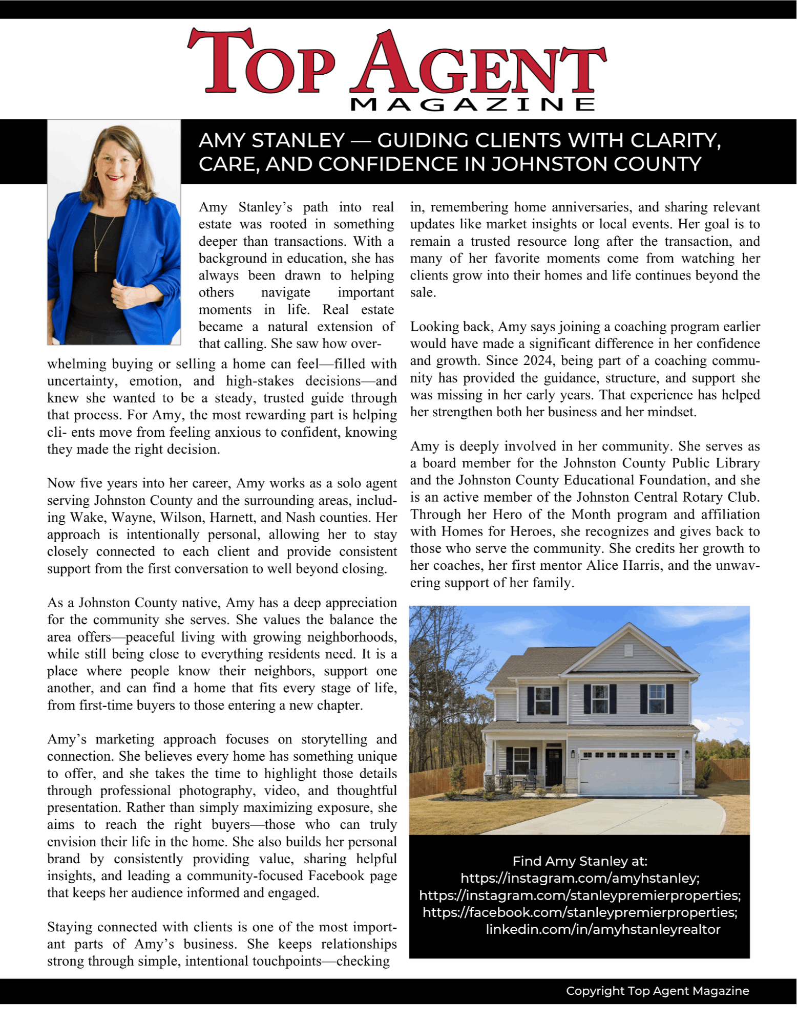 Amy Stanley, Johnston County Realtor helping buyers and sellers in North Carolina