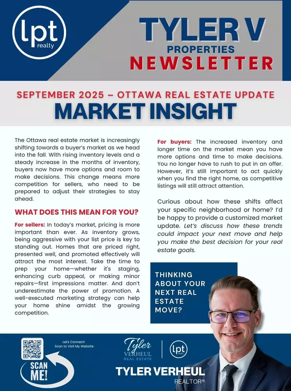 Ottawa Real Estate Market Update – September 2025: A Shift Towards a Buyer’s Market