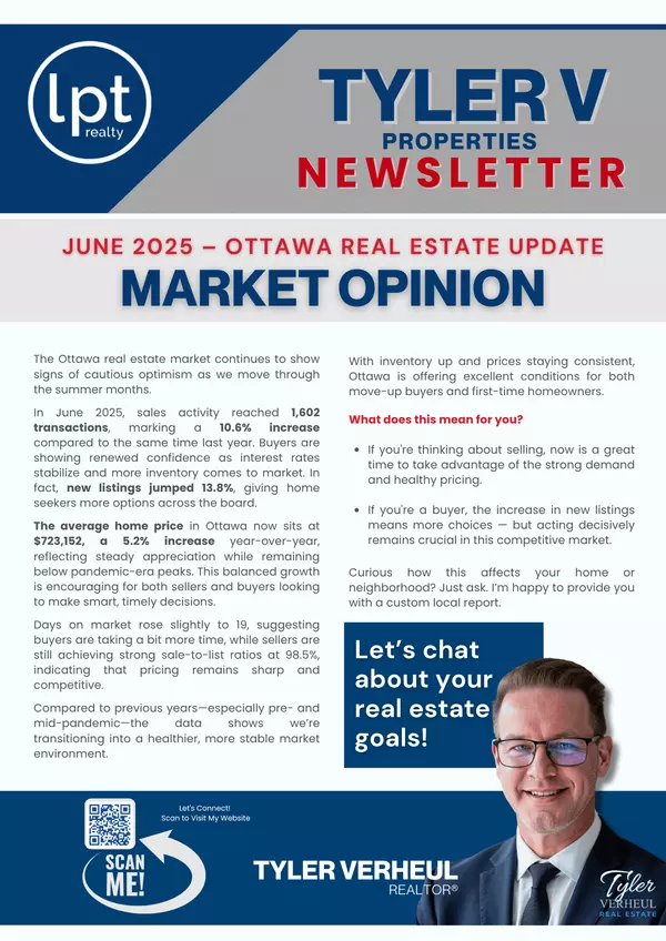 feature image of TYLER V Properties Newsletter - Ottawa Real Estate Update | Summer 2025