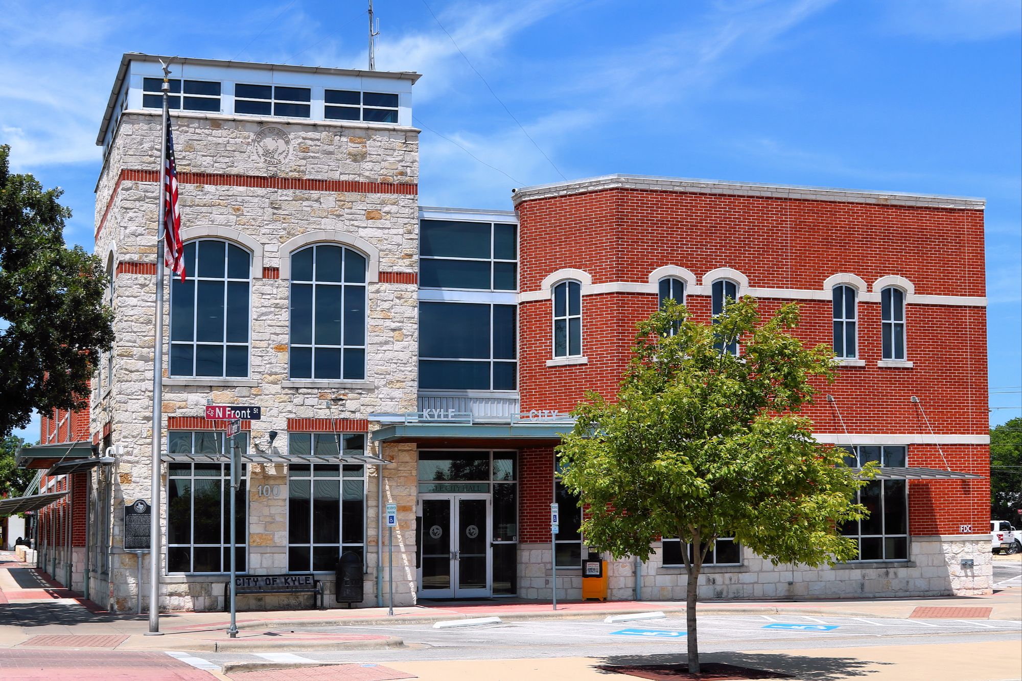 Kyle City Hall building, a civic anchor for downtown development.