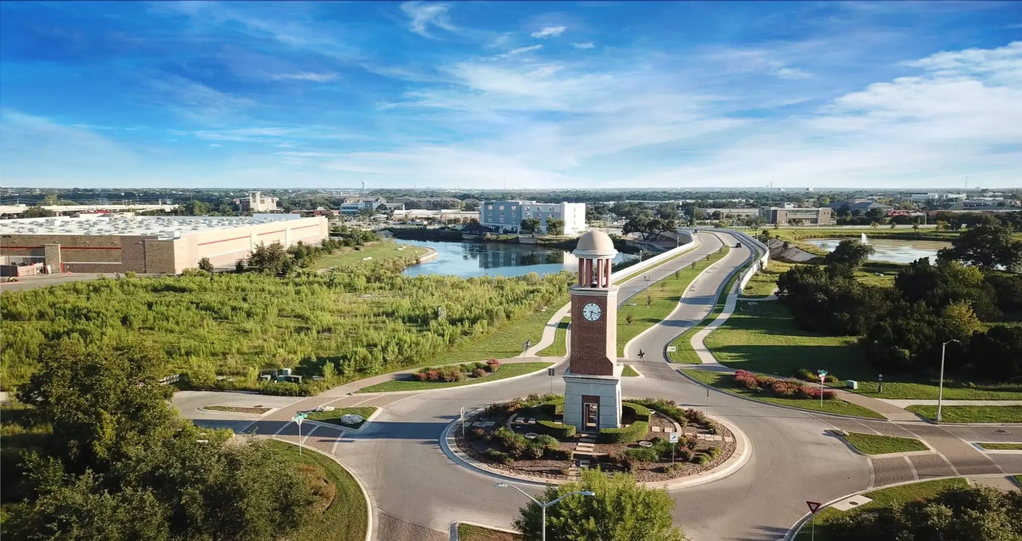 Cedar Park Bell Boulevard clock tower roundabout
