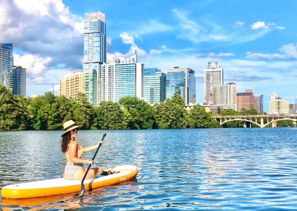 Lady Bird Lake & Austin skyline