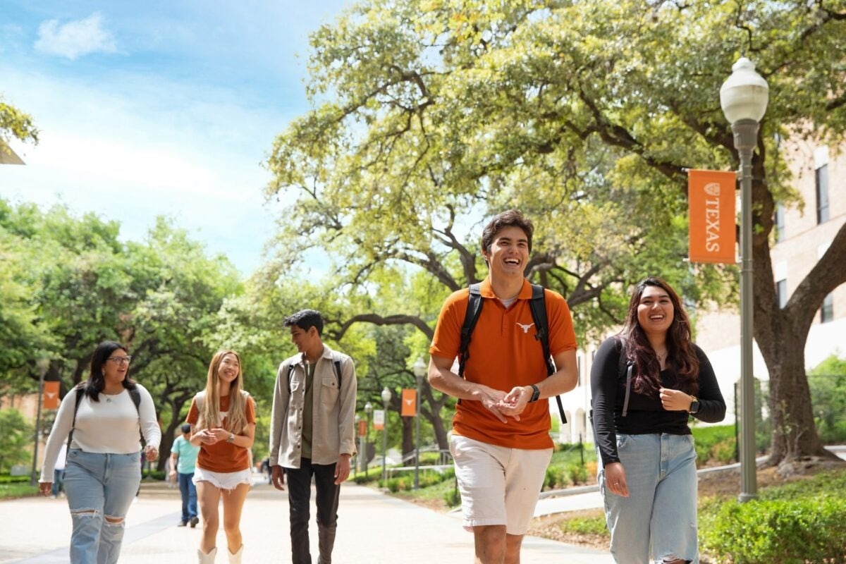 School campus with students in Austin metro