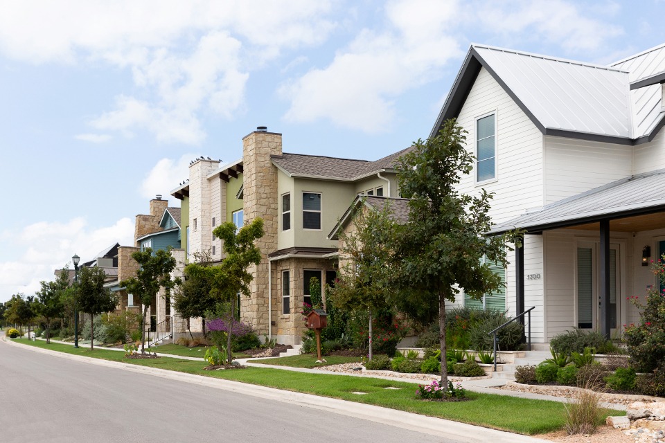 Modern single-family home with yard in Austin neighborhood