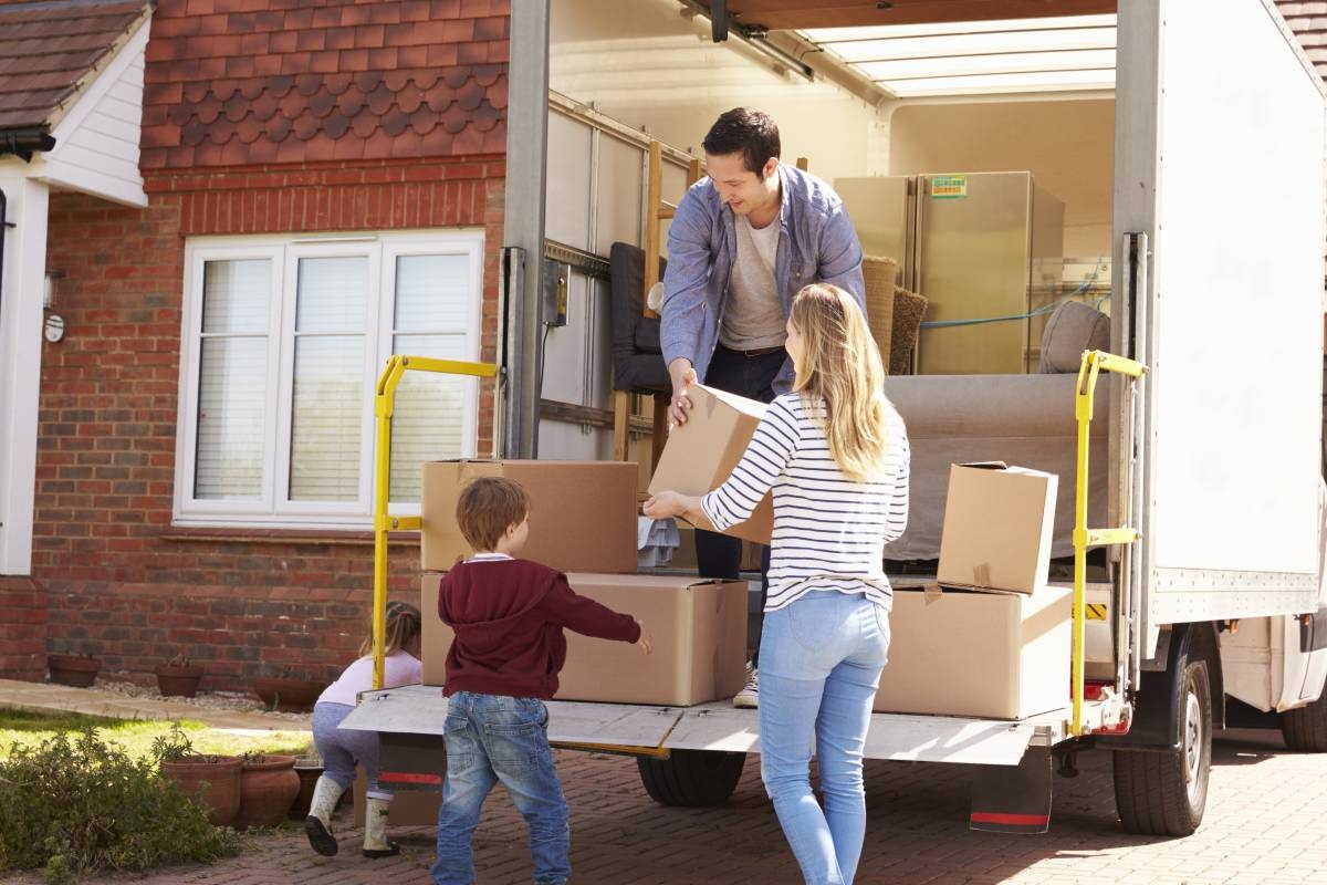 Family preparing for move while selling home