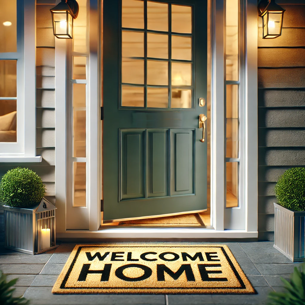 Welcome Home mat for a new home