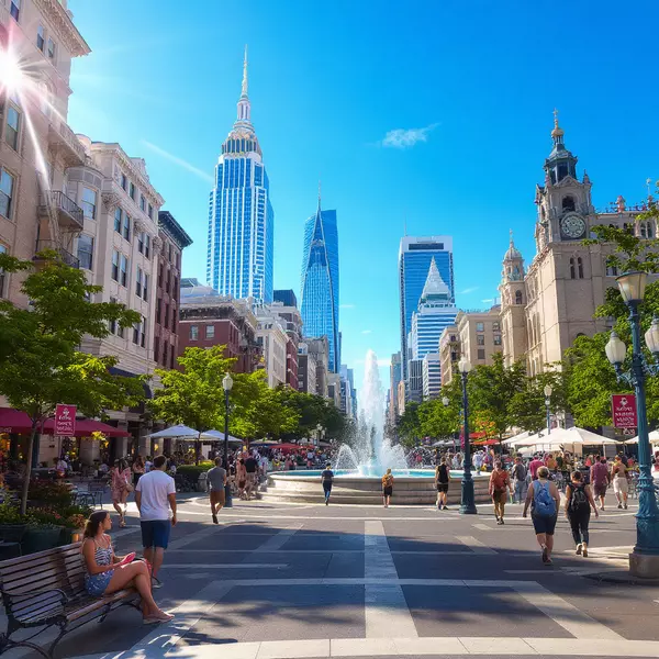 Downtown Cleveland realistic summer