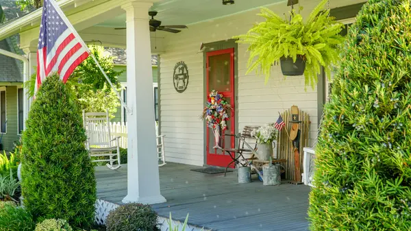 Welcoming front porch of a well maintained home