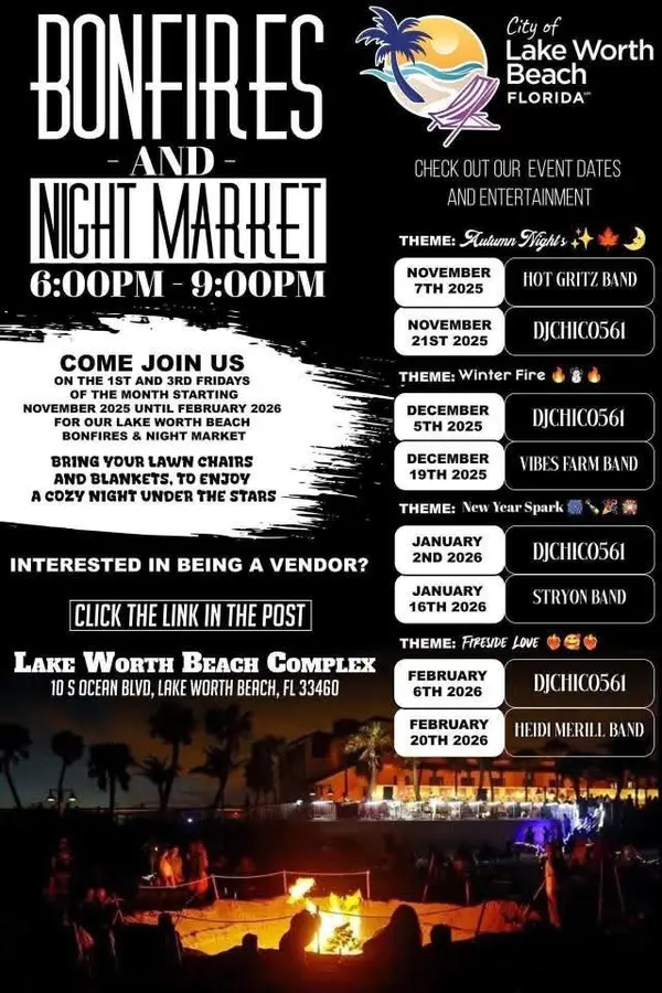  Lake Worth Beach Bonfires & Night Market (2025–2026 Guide),Twins Selling The Palm Beaches
