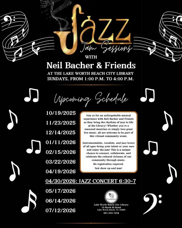 Jazz Jam Sessions at the Lake Worth Beach Library ,Twins Selling The Palm Beaches