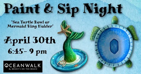 Paint & Sip Night in Lake Worth Beach: A Fun Coastal Creative Experience at Oceanwalk @ Bennys on the Beach