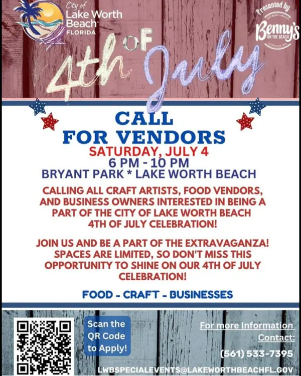 Lake Worth Beach 4th of July 2026: Bryant Park Celebration, Fireworks & Local Vendor Opportunities,Twins Selling The Palm Beaches