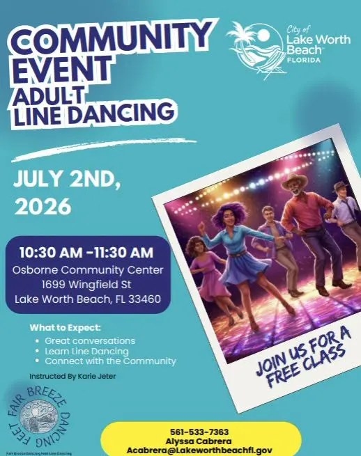 Free Adult Line Dancing Comes to Lake Worth Beach on July 2