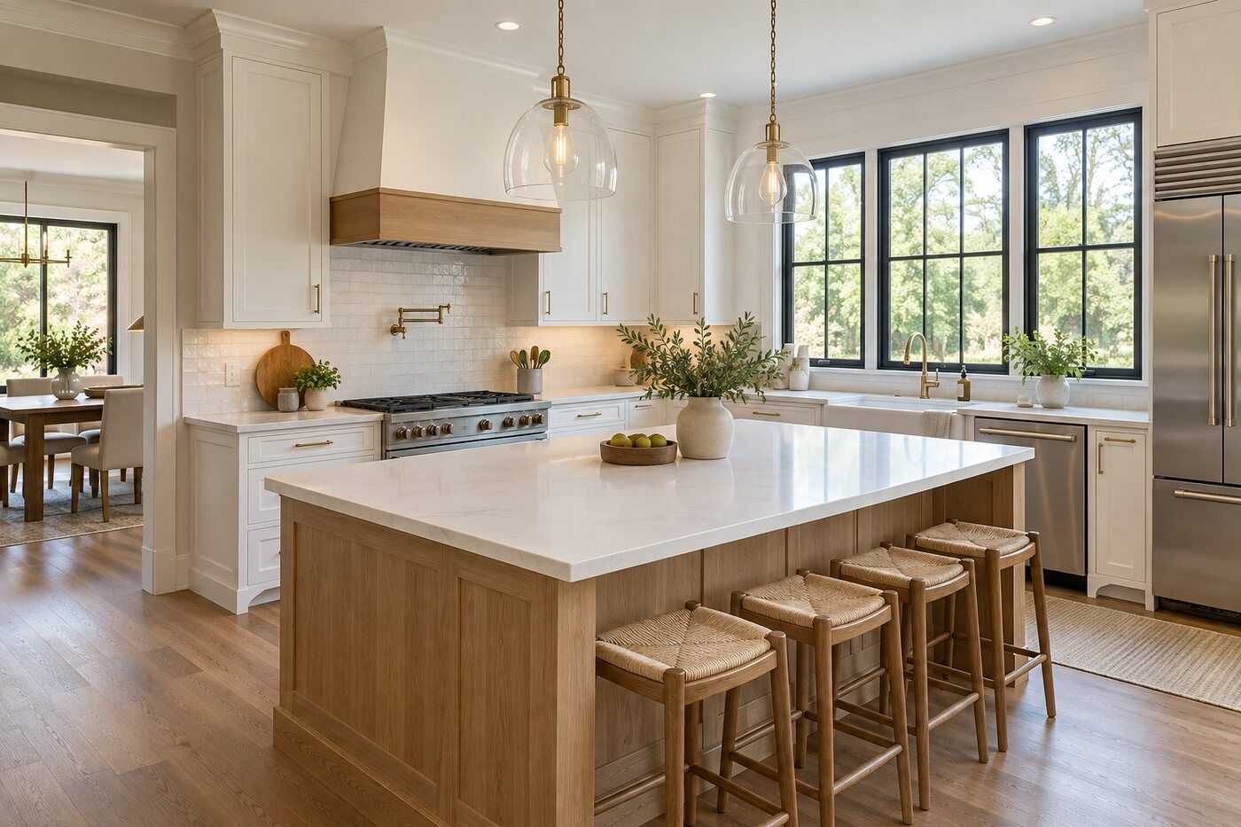Bright kitchen with island