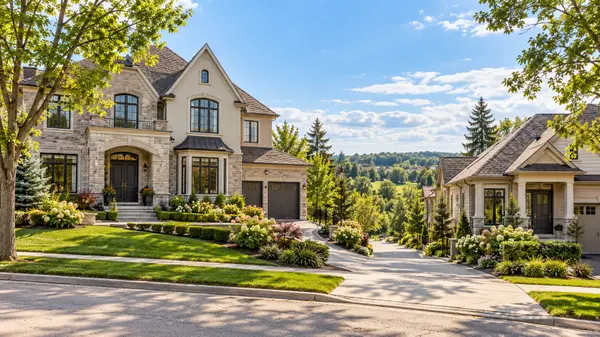 Sunlit Luxury Homes Amid Lush Countryside