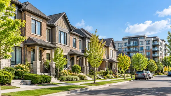Modern Townhomes on a Sunny Street