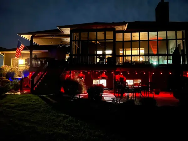 Photo of house at night