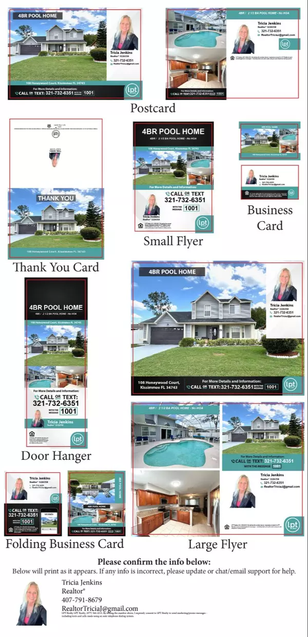 Print Marketing Material - new listing Tricia Jenkins Realtor LPT Realty