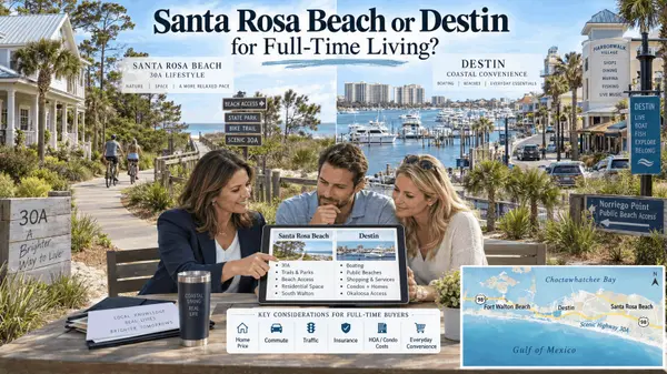 Santa Rosa Beach vs. Destin for Full-Time Living: What Buyers Should Know