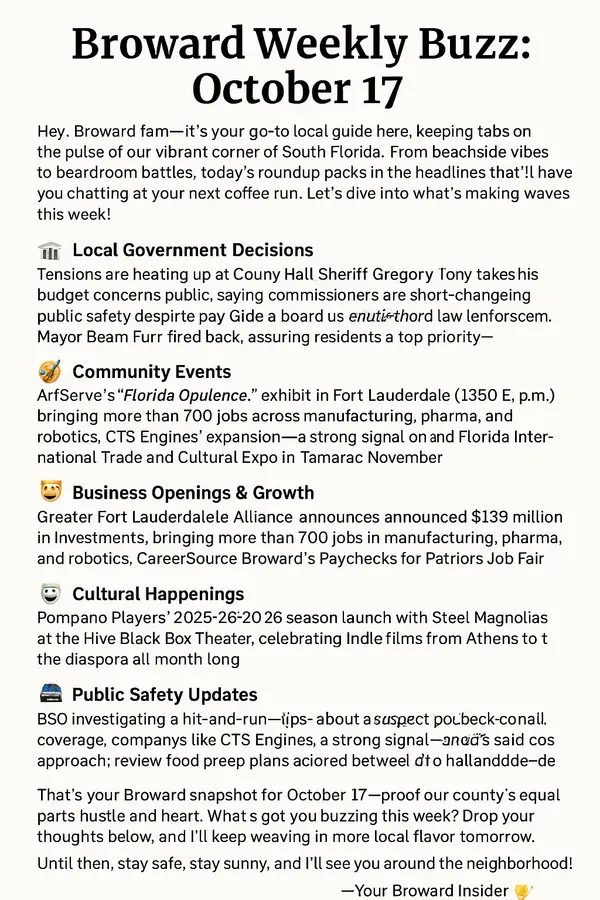 Your Broward Buzz Obtober 17, 2025,Christina Miranda PA