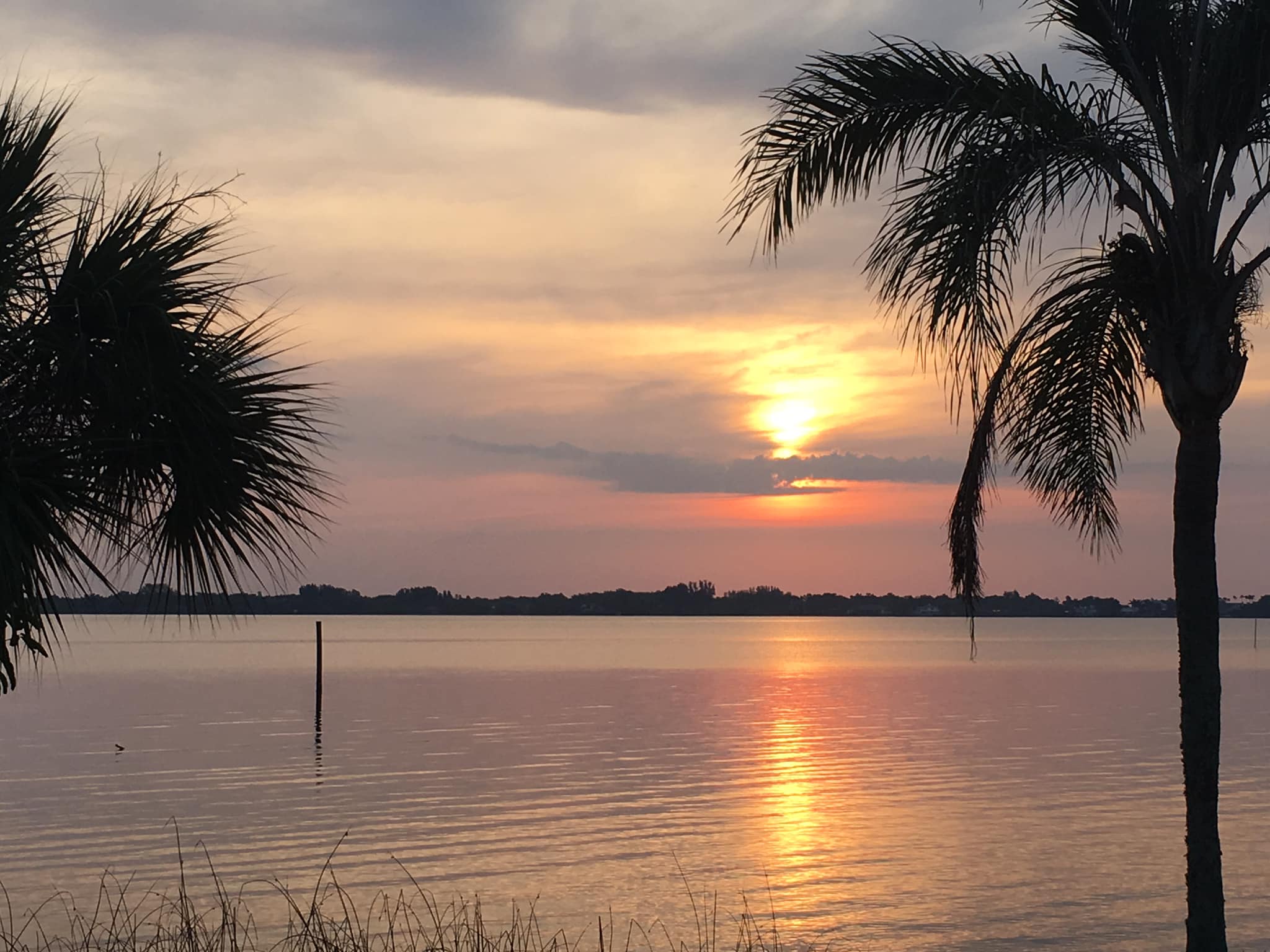 Sunset over the Indian River Lagoon on Florida’s Space Coast, showcasing the natural beauty of Brevard County.