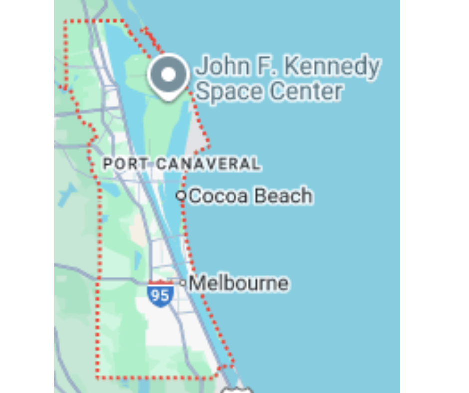 Map of Brevard County on Florida’s Space Coast showing major cities and coastal areas.