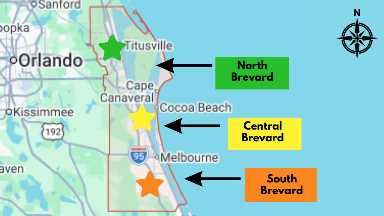 Map of Florida showing north, central, and south areas.