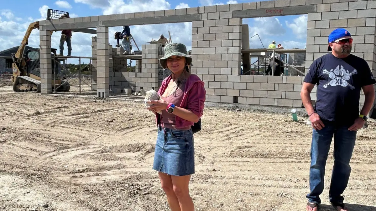 New construction site with buyers