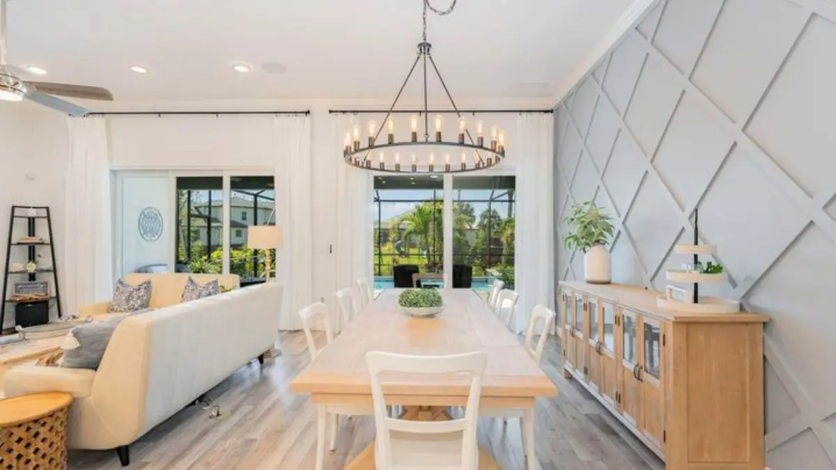 New construction dining and living room