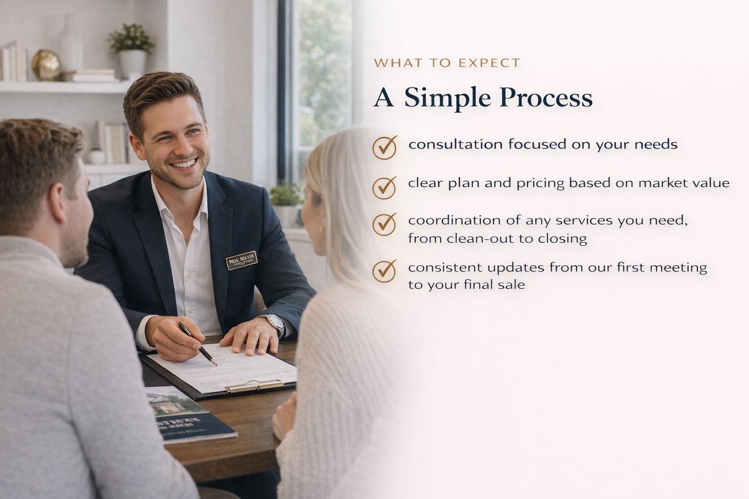 couple consulting with an agent