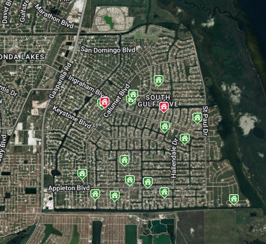 South Gulf Cove Map Sold & Pending Sept 2025