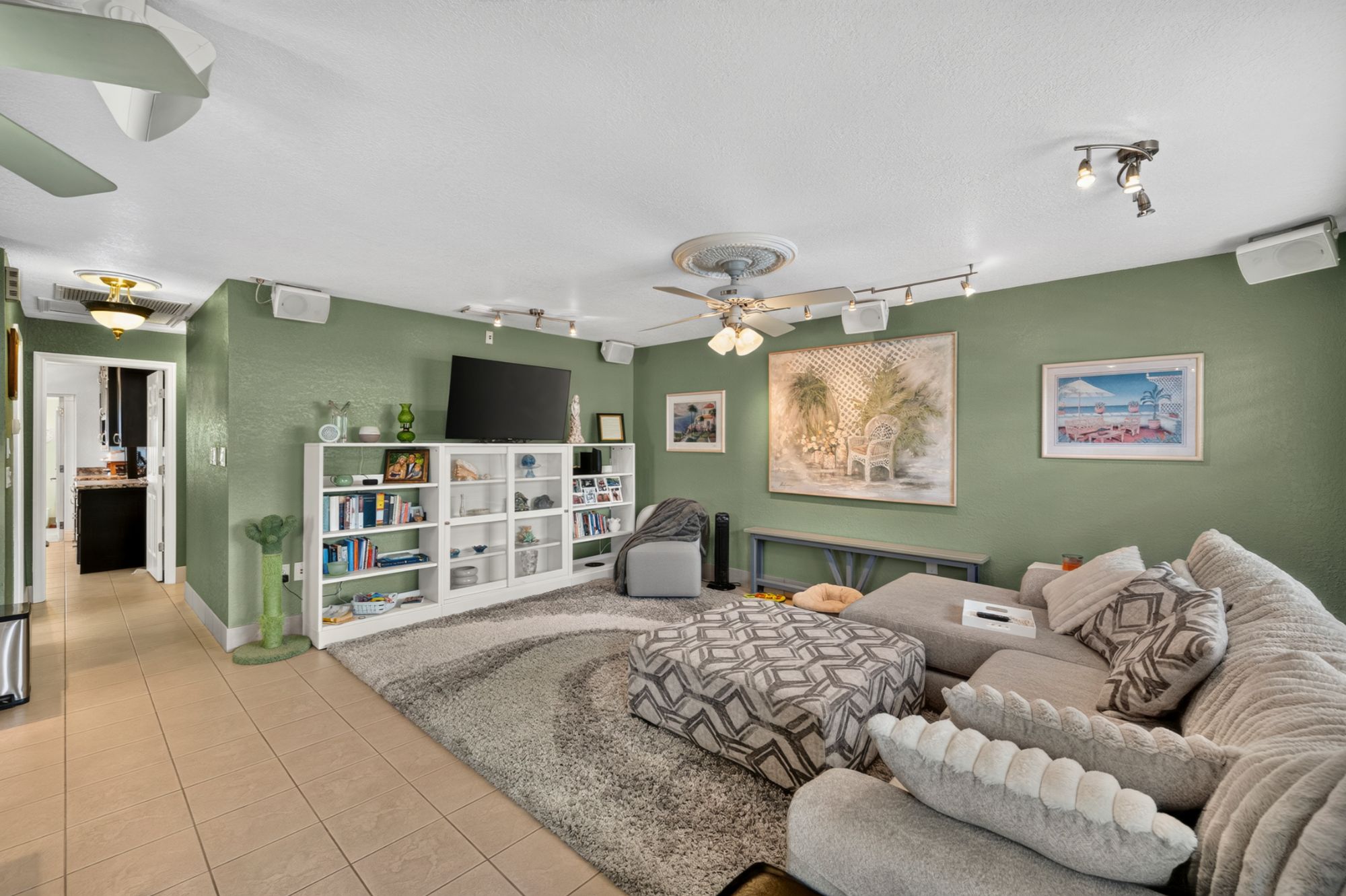 Bright open living room in move-in ready condo for sale in SummerTree 55+ Community, New Port Richey, FL