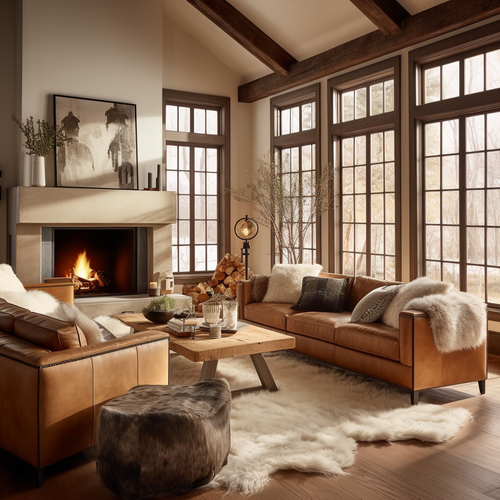 Living room of mountain home