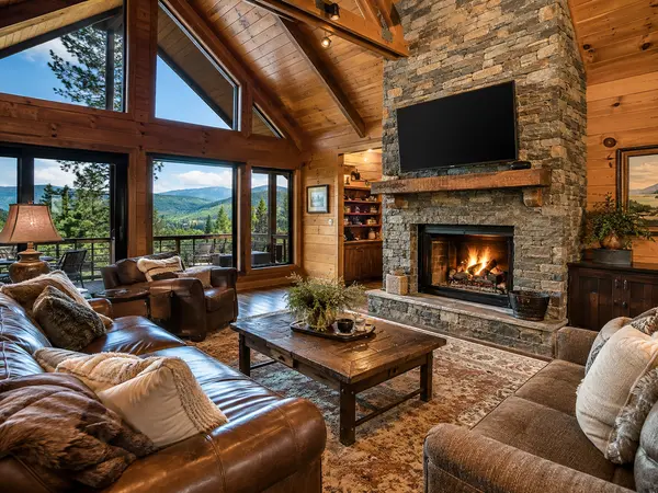 Log cabin living room Gatlinburg TN